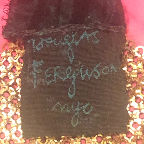 Douglas Ferguson c. 1980s handpainted metallic mesh bib Vintage Studio 54 - Picture 9 of 10